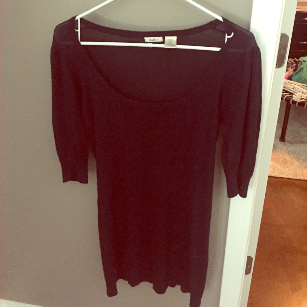 Studio Y Short Sleeved Sweater - Navy